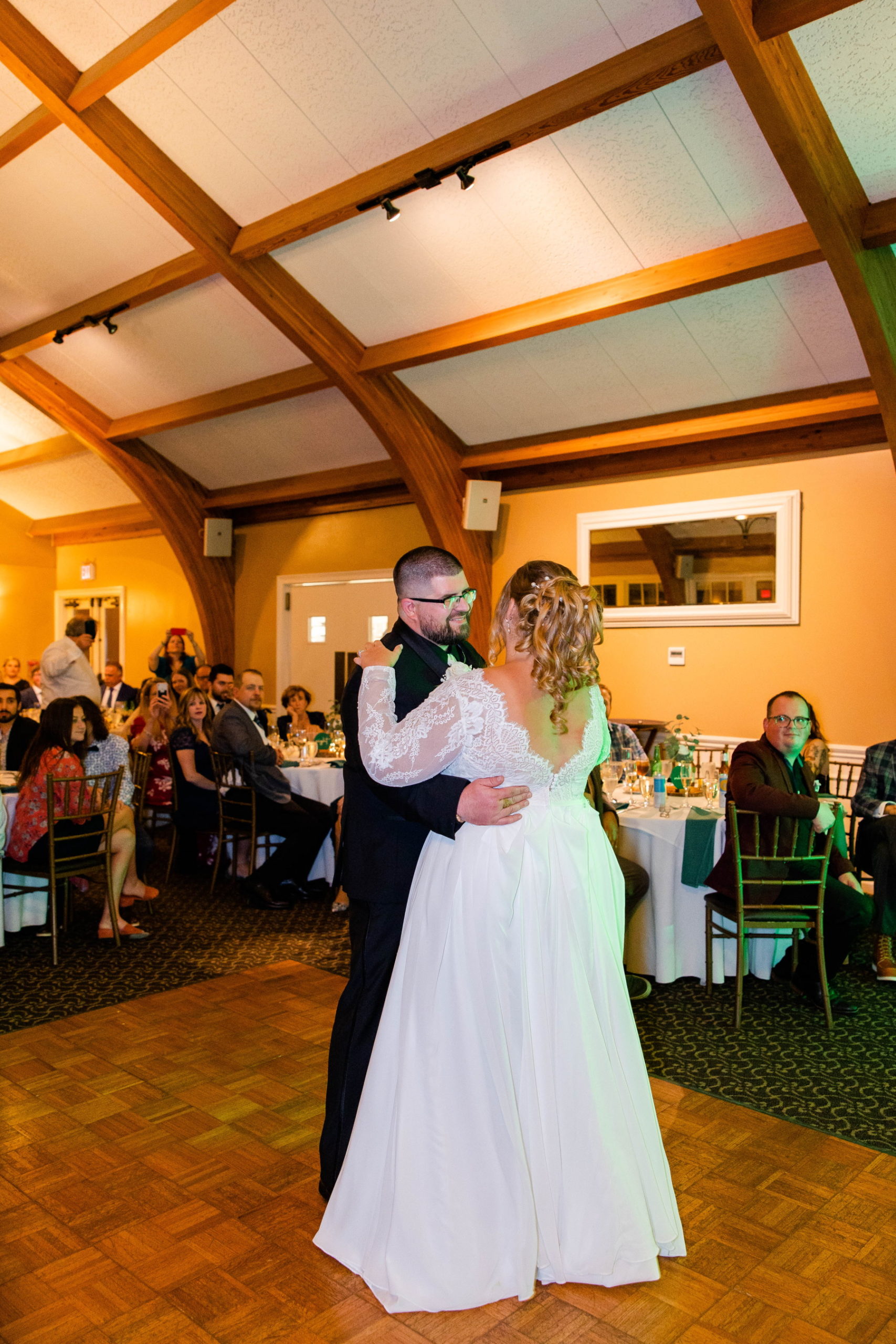 Bride and groom share their first dance as husband and wife at Great Neck Country Club Wedding