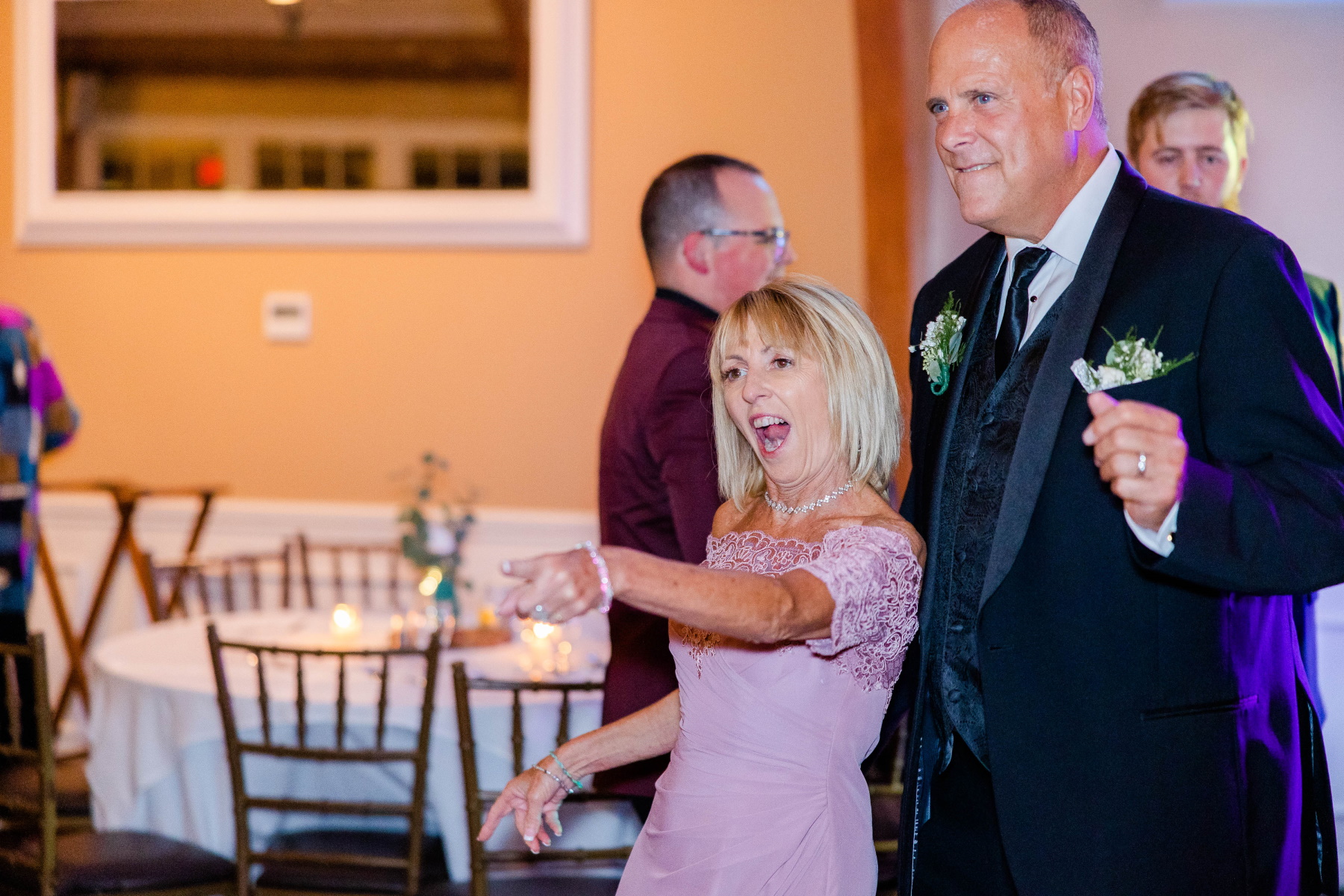 Father of the bride and his wife dance at Great Neck Country Club Wedding